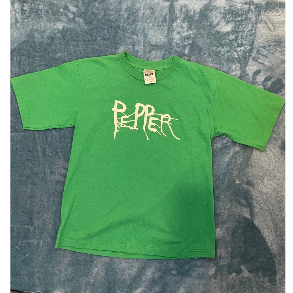Pepper Band T-Shirt kids14/16 Green Signed Hawaii Reggae  fits  Womens small